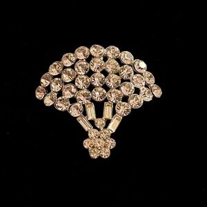 Fan‎ Shaped Vintage Rhinestone Brooch
